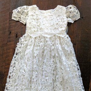 White Lace Christening Dress Size 9M